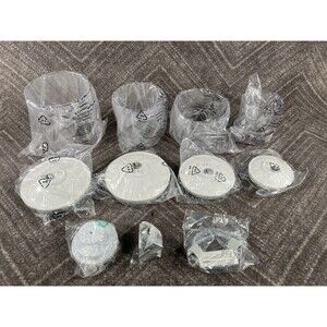 FoodSaver Snail Vacuum Canisters(4) Clear  80, 50(2) & 25oz + Lids w/Accessories